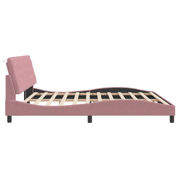 vidaXL Bed Frame without Mattress Pink 200x200 cm Velvet