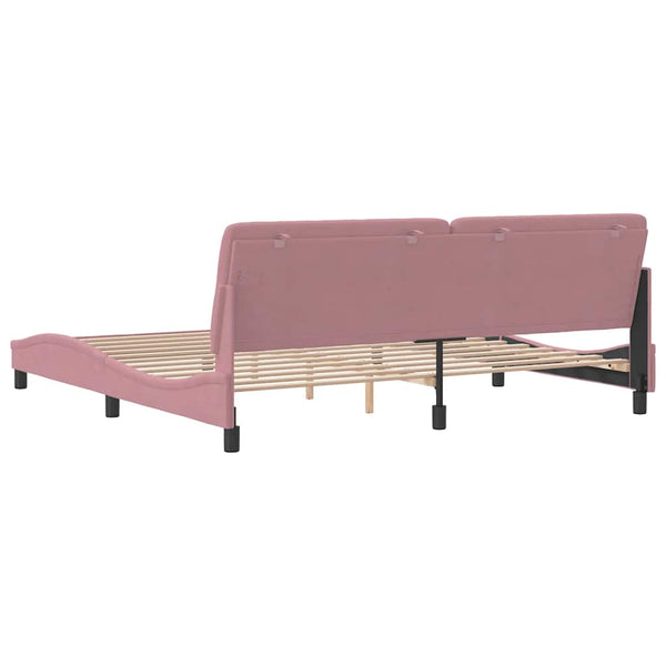 vidaXL Bed Frame without Mattress Pink 200x200 cm Velvet