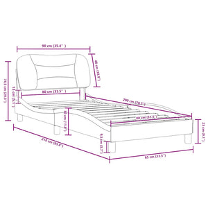 vidaXL Bed Frame without Mattress "Hvar" Black 80x200 cm Faux Leather