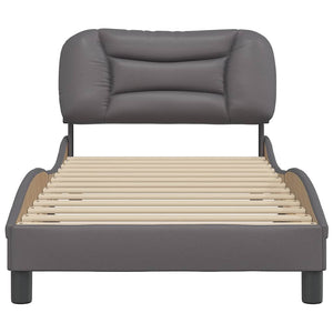 vidaXL Bed Frame without Mattress "Hvar" Grey 80x200 cm Faux Leather