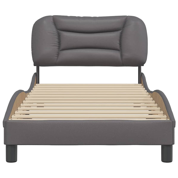vidaXL Bed Frame without Mattress "Hvar" Grey 80x200 cm Faux Leather