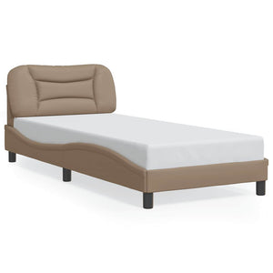 vidaXL Bed Frame without Mattress "Hvar" Cappuccino Brown 80x200 cm Faux Leather