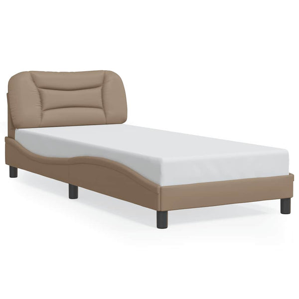 vidaXL Bed Frame without Mattress "Hvar" Cappuccino Brown 80x200 cm Faux Leather
