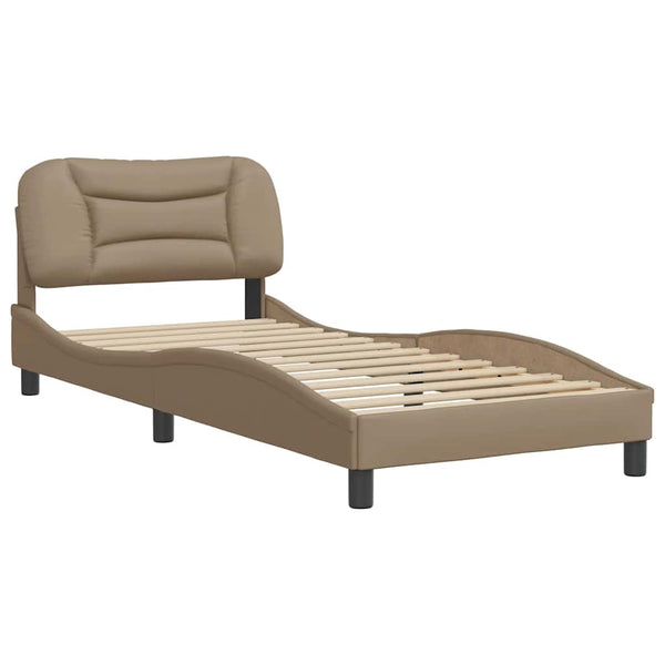 vidaXL Bed Frame without Mattress "Hvar" Cappuccino Brown 80x200 cm Faux Leather