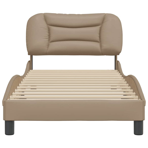 vidaXL Bed Frame without Mattress "Hvar" Cappuccino Brown 80x200 cm Faux Leather