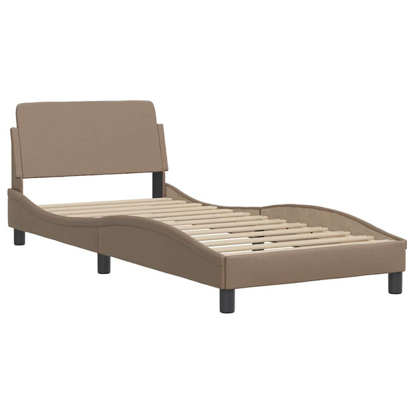 vidaXL Bed Frame without Mattress "Hvar" Cappuccino Brown 80x200 cm Faux Leather
