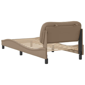 vidaXL Bed Frame without Mattress "Hvar" Cappuccino Brown 80x200 cm Faux Leather