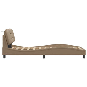 vidaXL Bed Frame without Mattress "Hvar" Cappuccino Brown 80x200 cm Faux Leather