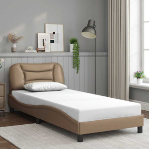 vidaXL Bed Frame without Mattress "Hvar" Cappuccino Brown 80x200 cm Faux Leather