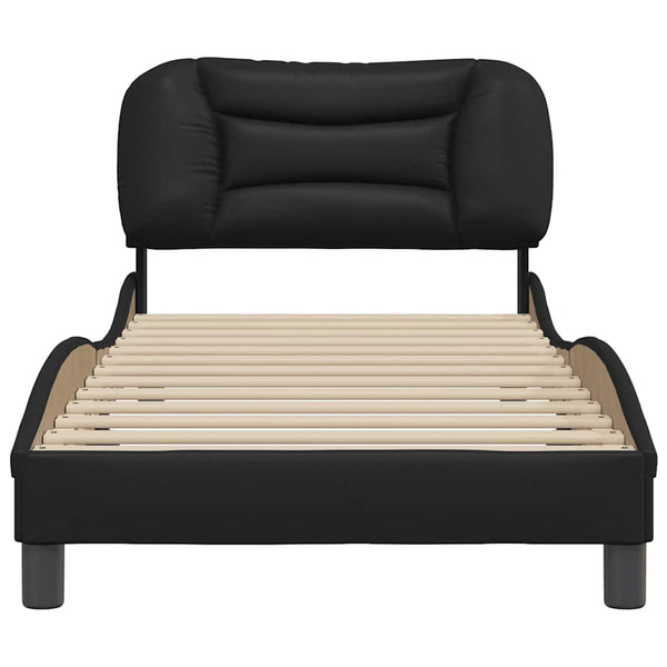 vidaXL Bed Frame without Mattress "Hvar" Black 90x190 cm Faux Leather
