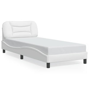 vidaXL "Hvar" White Faux Leather Bed Frame without Mattress 90x190 cm