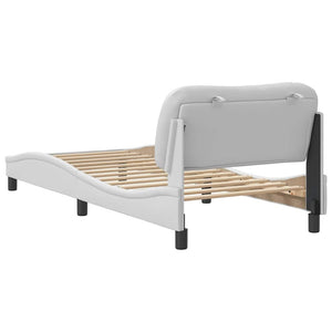 vidaXL "Hvar" White Faux Leather Bed Frame without Mattress 90x190 cm