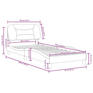 vidaXL Bed Frame without Mattress "Hvar" Brown 90x190 cm Faux Leather