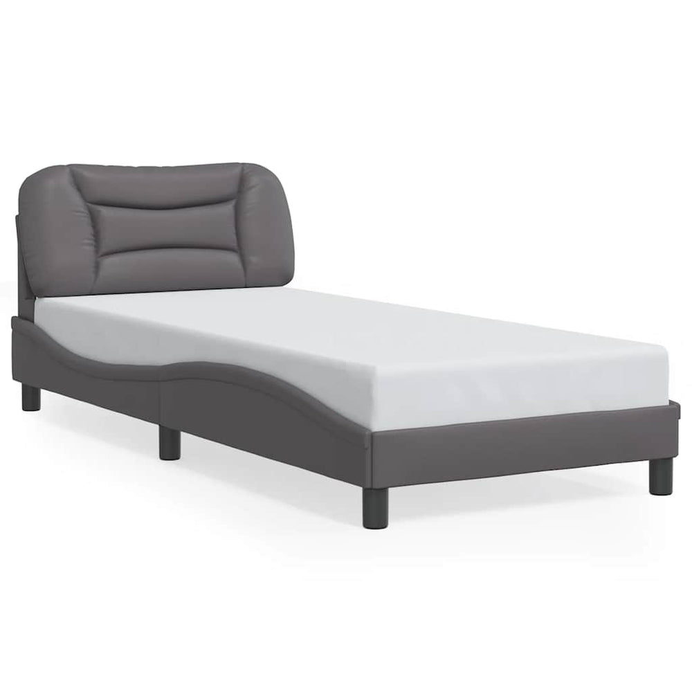 vidaXL Bed Frame without Mattress "Hvar" Grey 90x190 cm Faux Leather