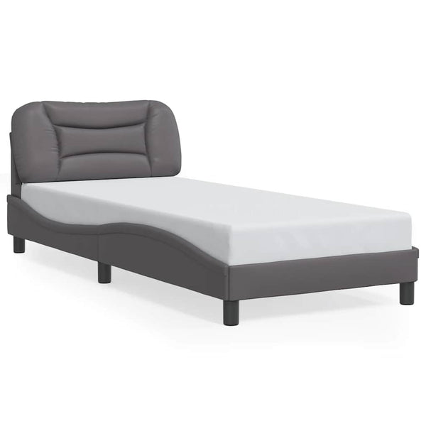 vidaXL Bed Frame without Mattress "Hvar" Grey 90x190 cm Faux Leather