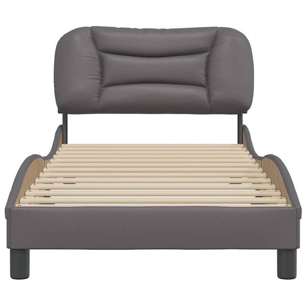 vidaXL Bed Frame without Mattress "Hvar" Grey 90x190 cm Faux Leather
