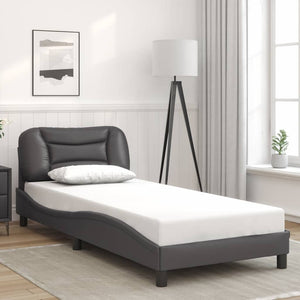 vidaXL Bed Frame without Mattress "Hvar" Grey 90x190 cm Faux Leather