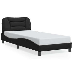 vidaXL Bed Frame without Mattress "Hvar" Black 90x200 cm Faux Leather