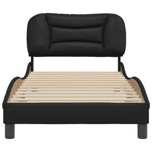 vidaXL Bed Frame without Mattress "Hvar" Black 90x200 cm Faux Leather