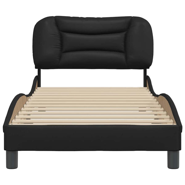 vidaXL Bed Frame without Mattress "Hvar" Black 90x200 cm Faux Leather