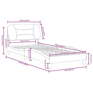 vidaXL Bed Frame without Mattress "Hvar" White 90x200 cm Faux Leather