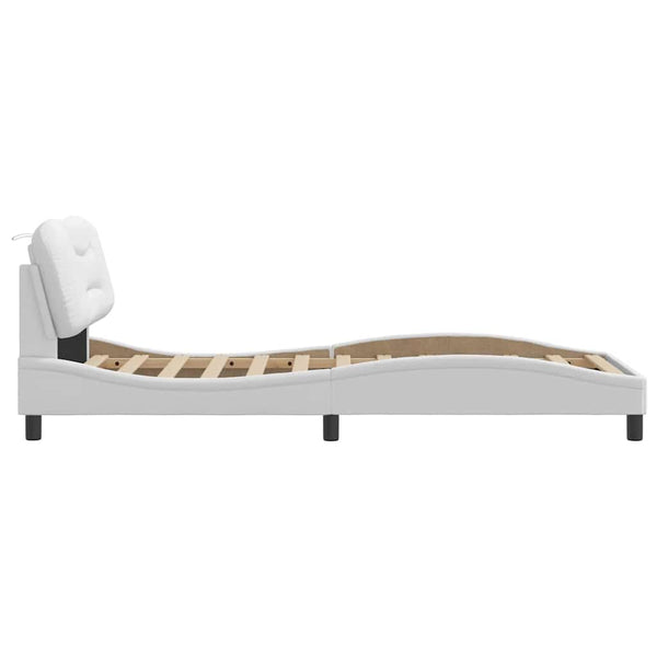 vidaXL Bed Frame without Mattress "Hvar" White 90x200 cm Faux Leather