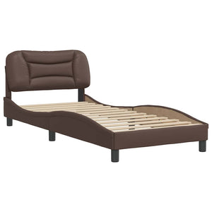 vidaXL "Hvar" Brown Faux Leather Bed Frame without Mattress 90x200 cm