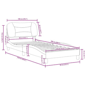 vidaXL "Hvar" Brown Faux Leather Bed Frame without Mattress 90x200 cm