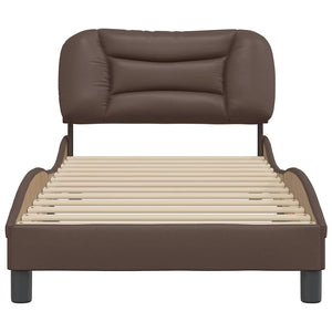 vidaXL "Hvar" Brown Faux Leather Bed Frame without Mattress 90x200 cm