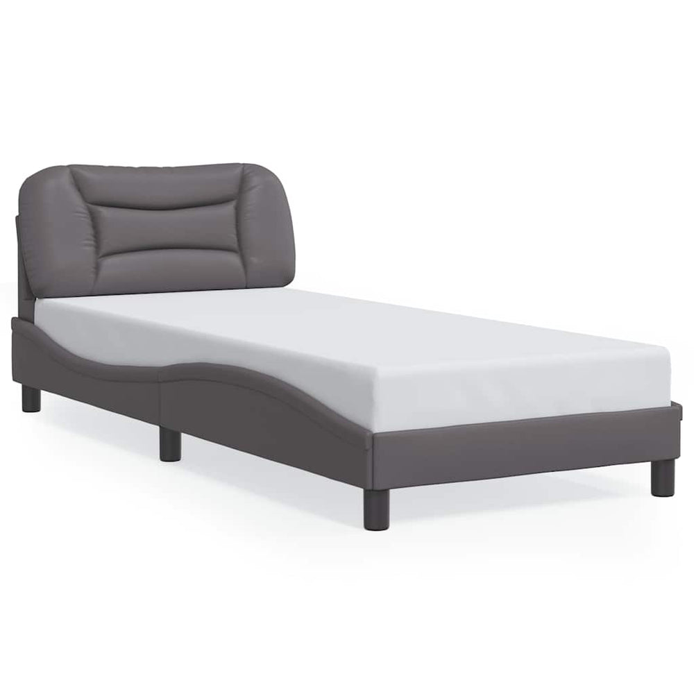 vidaXL Bed Frame without Mattress "Hvar" Grey 90x200 cm Faux Leather