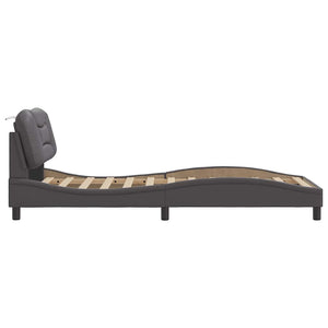 vidaXL Bed Frame without Mattress "Hvar" Grey 90x200 cm Faux Leather