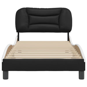 vidaXL Bed Frame without Mattress "Hvar" Black and White 90x200 cm Faux Leather