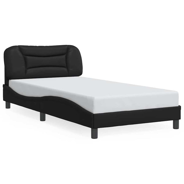 vidaXL Bed Frame without Mattress "Hvar" Black 100x200 cm Faux Leather