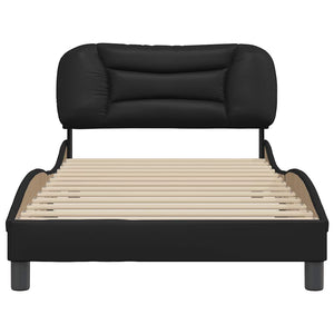 vidaXL Bed Frame without Mattress "Hvar" Black 100x200 cm Faux Leather