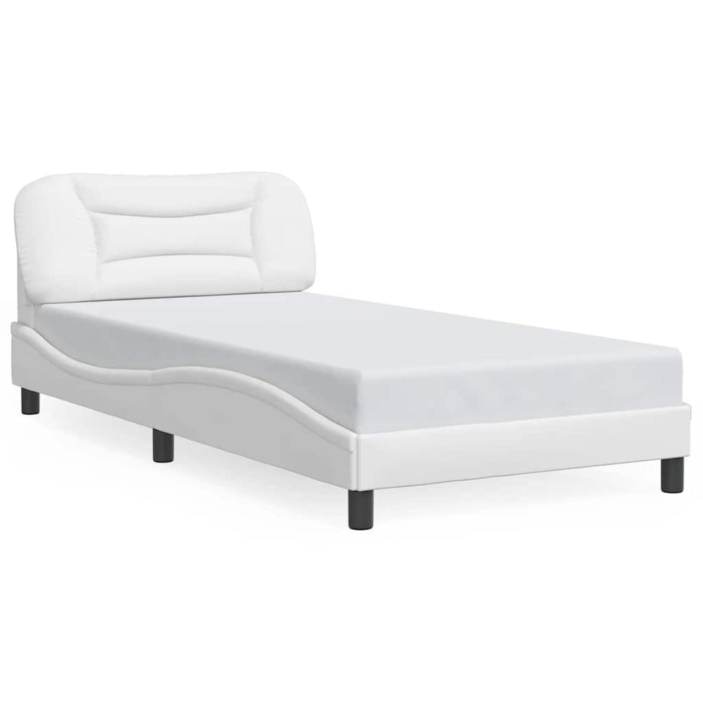 vidaXL Bed Frame without Mattress "Hvar" White 100x200 cm Faux Leather