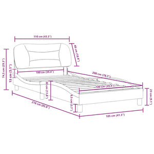 vidaXL Bed Frame without Mattress "Hvar" White 100x200 cm Faux Leather