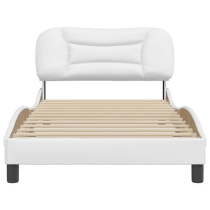 vidaXL Bed Frame without Mattress "Hvar" White 100x200 cm Faux Leather