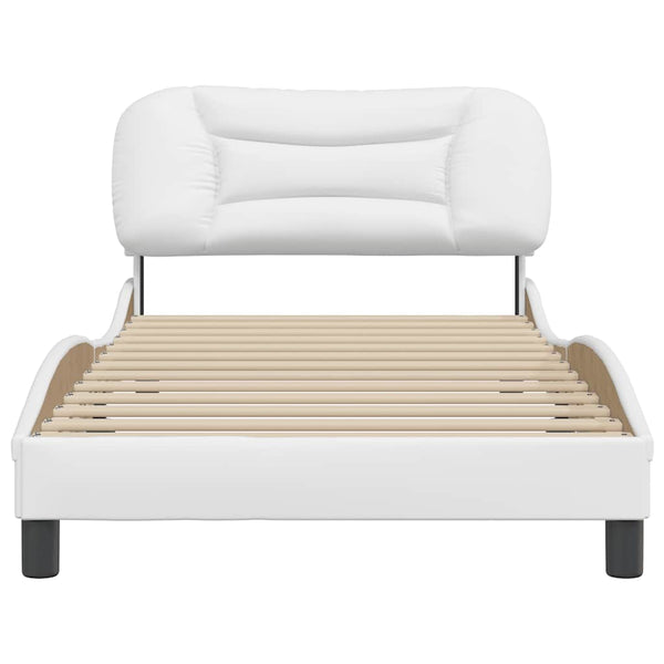 vidaXL Bed Frame without Mattress "Hvar" White 100x200 cm Faux Leather