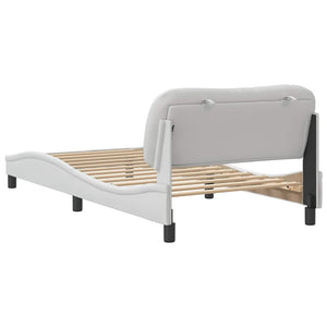 vidaXL Bed Frame without Mattress "Hvar" White 100x200 cm Faux Leather