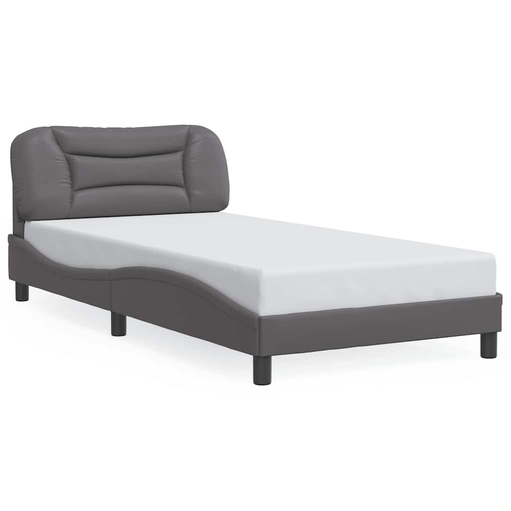 vidaXL Bed Frame Without Mattress "Hvar" Grey 100x200 cm Artificial Leather