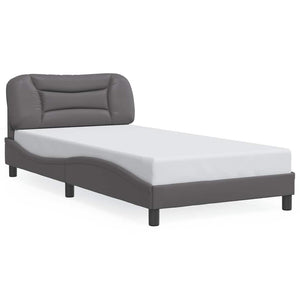 vidaXL Bed Frame Without Mattress "Hvar" Grey 100x200 cm Artificial Leather