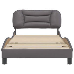 vidaXL Bed Frame Without Mattress "Hvar" Grey 100x200 cm Artificial Leather