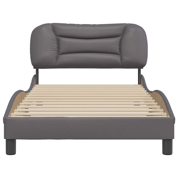 vidaXL Bed Frame Without Mattress "Hvar" Grey 100x200 cm Artificial Leather