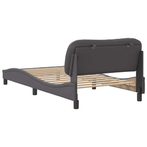 vidaXL Bed Frame Without Mattress "Hvar" Grey 100x200 cm Artificial Leather