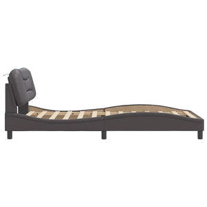 vidaXL Bed Frame Without Mattress "Hvar" Grey 100x200 cm Artificial Leather