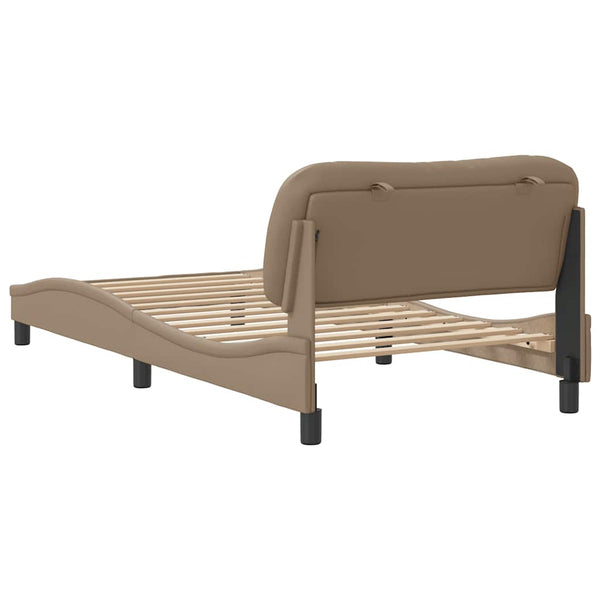 vidaXL Bed Frame without Mattress "Hvar" Cappuccino Brown 100x200 cm Faux Leather