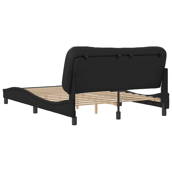 vidaXL Bed Frame without Mattress "Hvar" Black 120x200 cm Faux Leather
