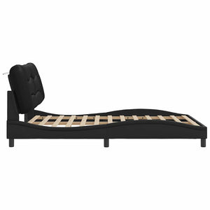 vidaXL Bed Frame without Mattress "Hvar" Black 120x200 cm Faux Leather