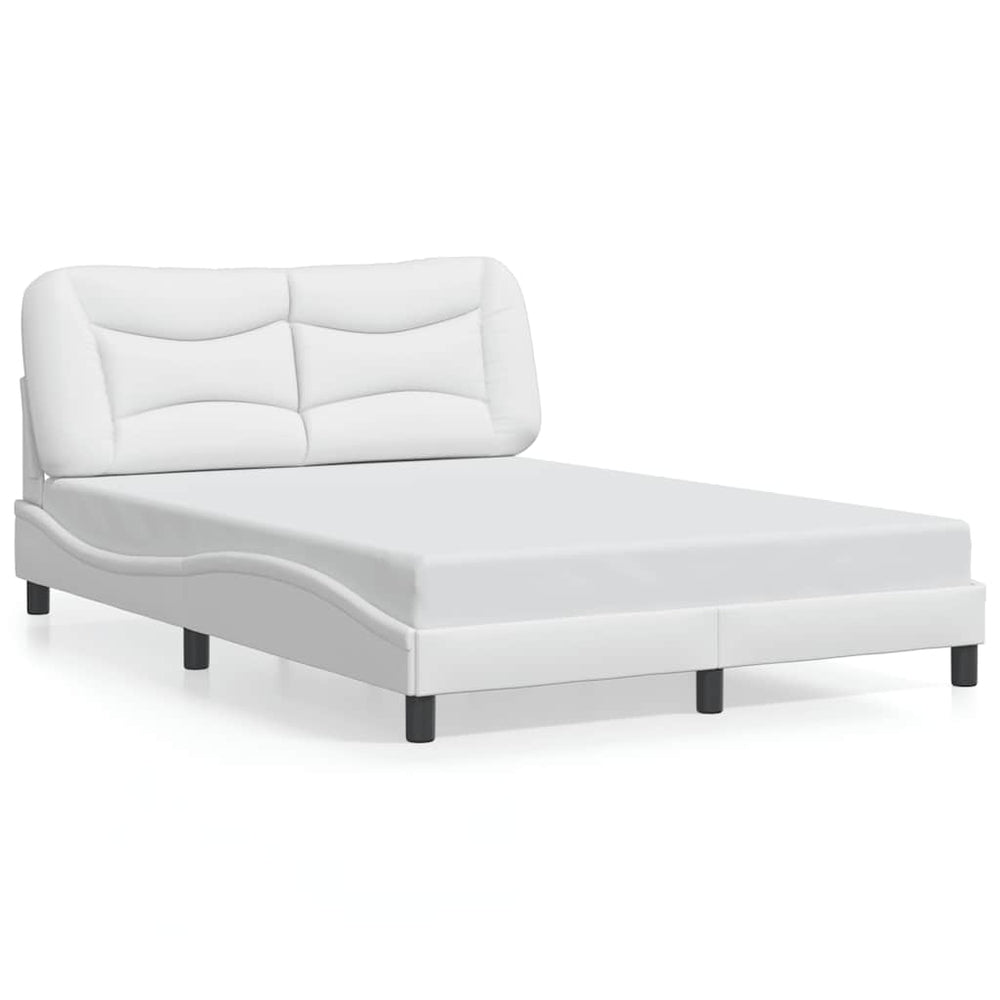 vidaXL Bed Frame without Mattress "Hvar" White 120x200 cm Faux Leather