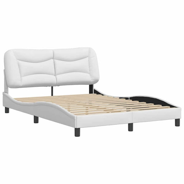 vidaXL Bed Frame without Mattress "Hvar" White 120x200 cm Faux Leather